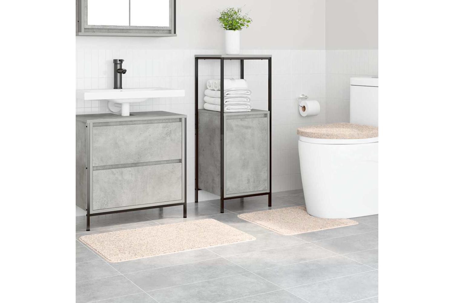 Anti-slip Bath Mat Set 3 Pcs Cream Pp-3