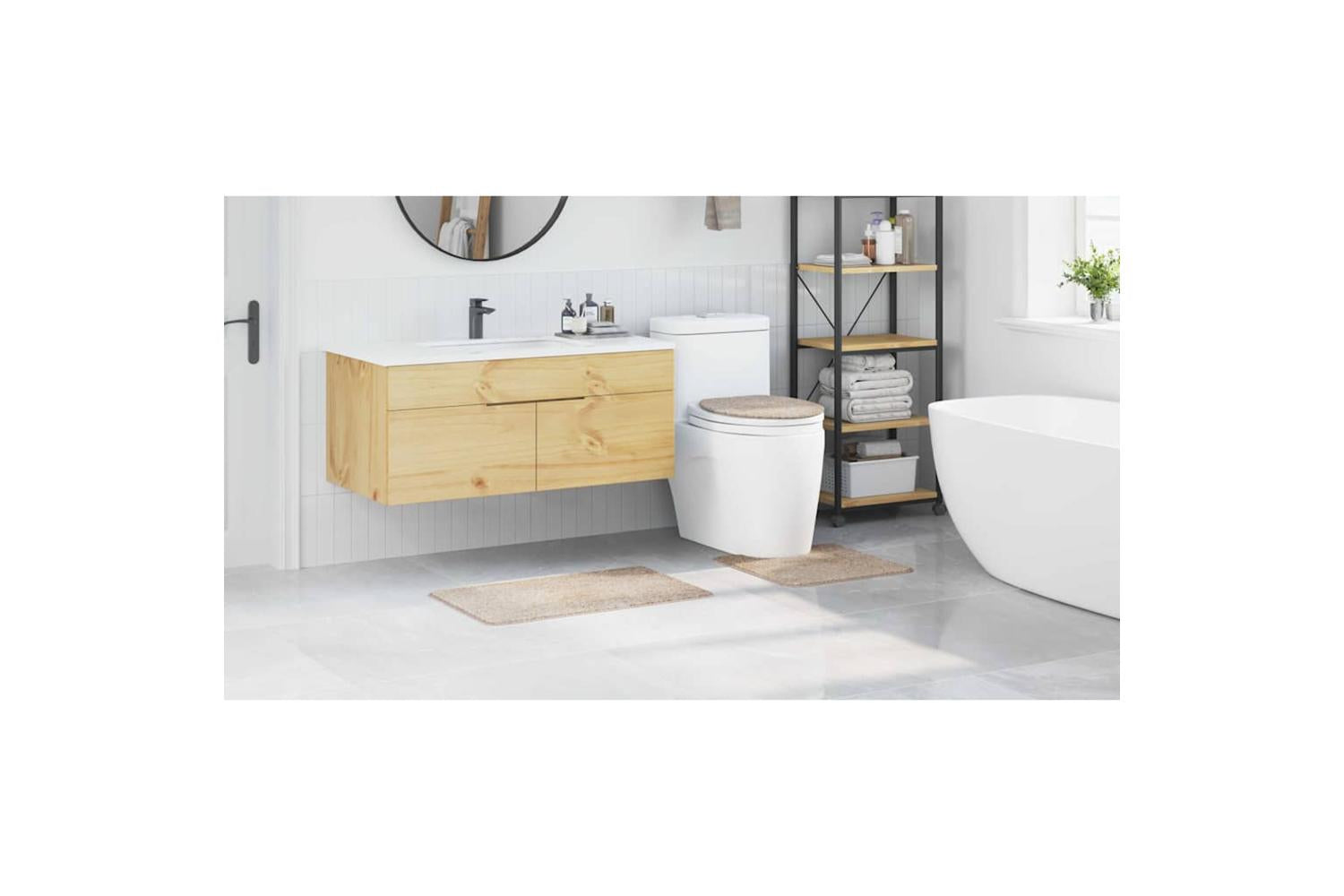 Anti-slip Bath Mat Set 3 Pcs Cream Pp-4