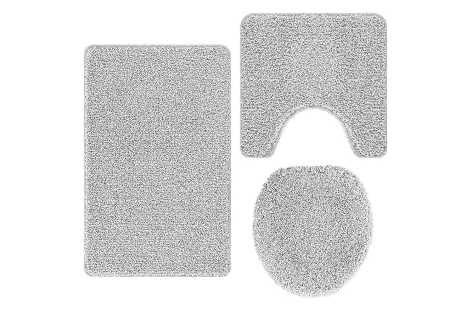 Anti-slip Bath Mat Set 3 Pcs Grey Pp-2