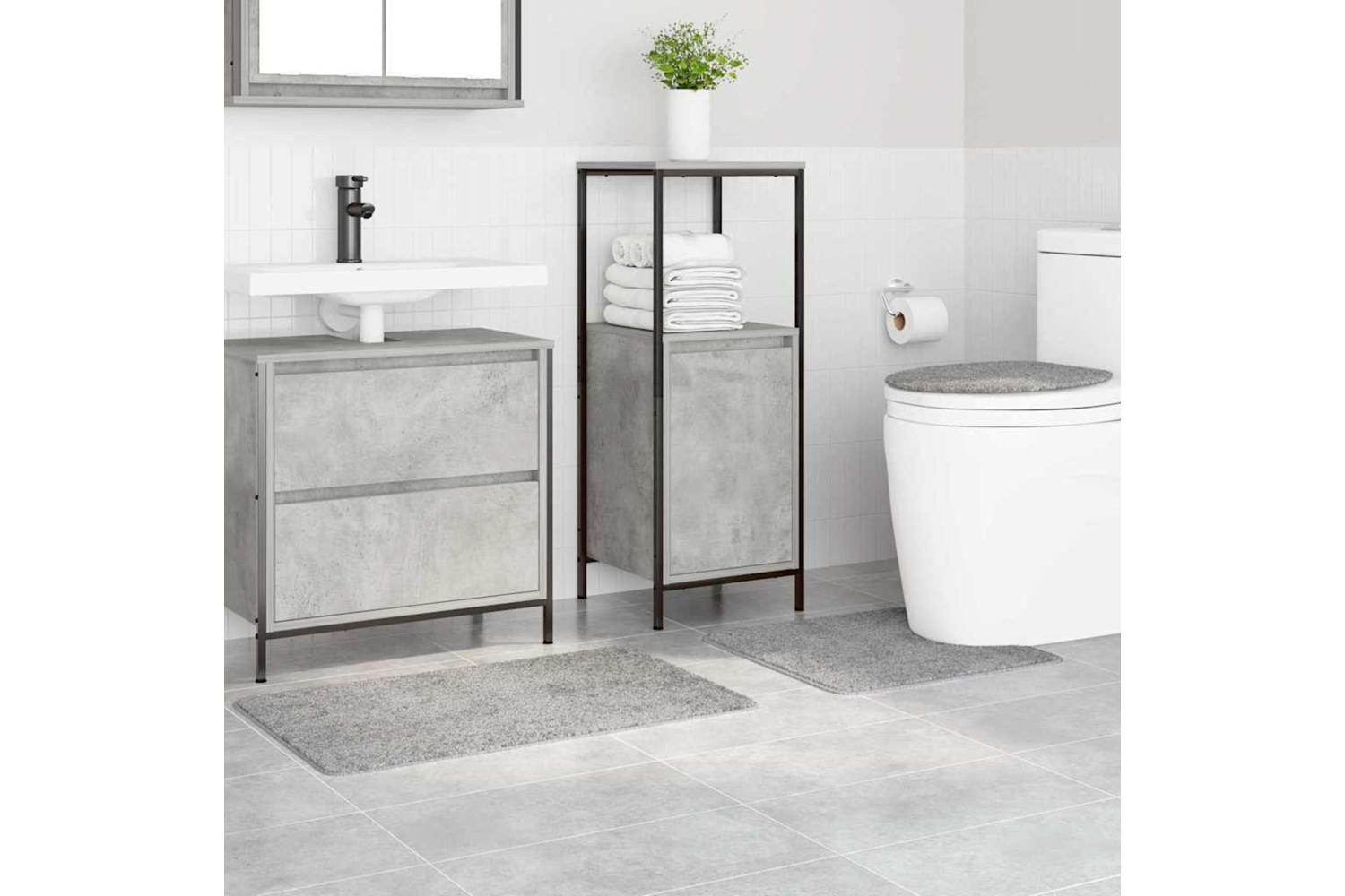 Anti-slip Bath Mat Set 3 Pcs Grey Pp-3