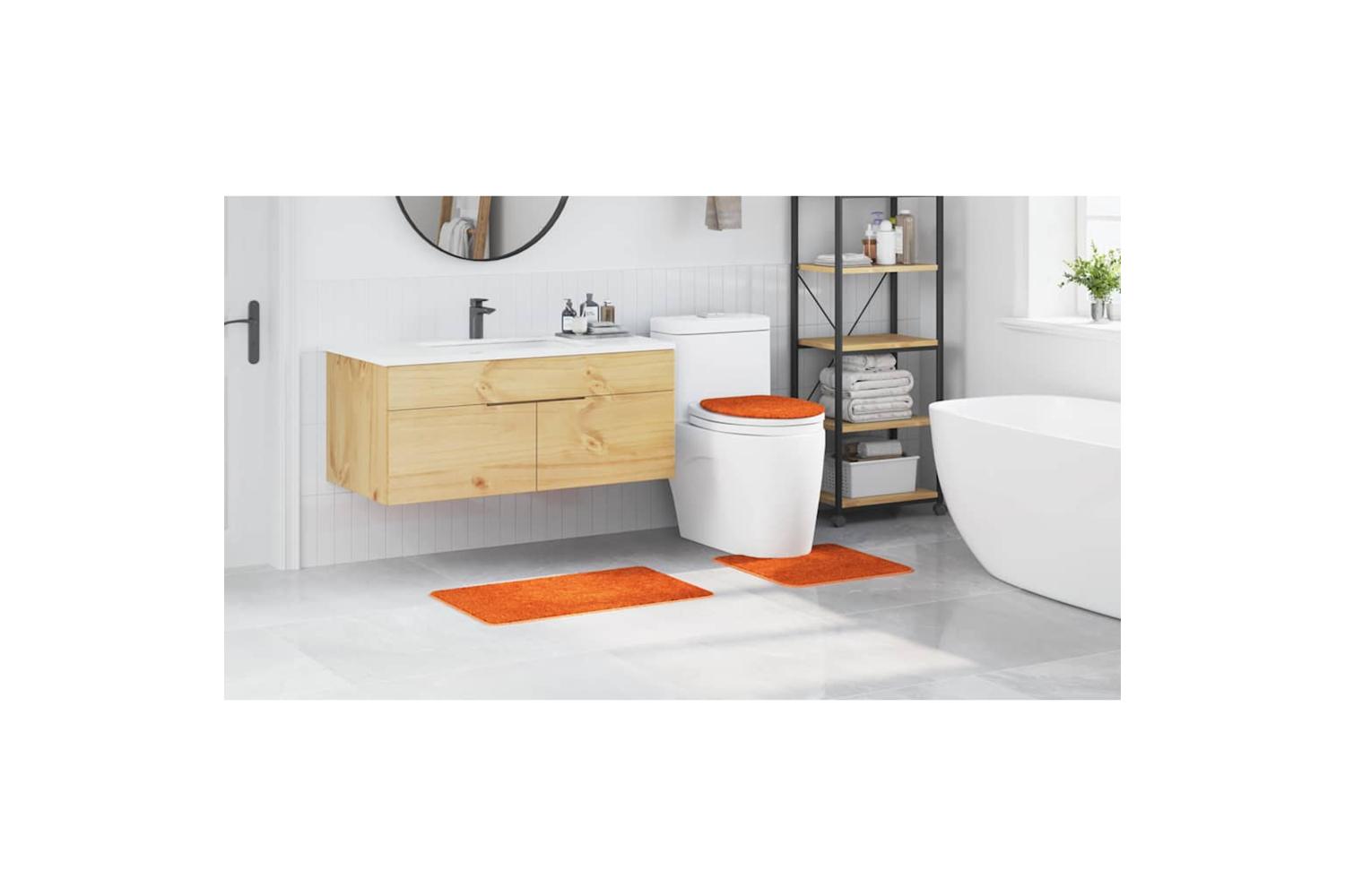 Anti-slip Bath Mat Set 3 Pcs Orange Pp-4