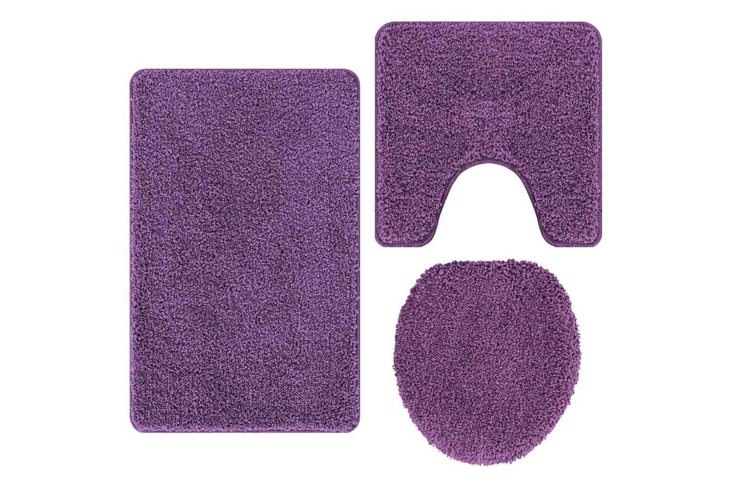 Anti-slip Bath Mat Set 3 Pcs Purple Pp-2
