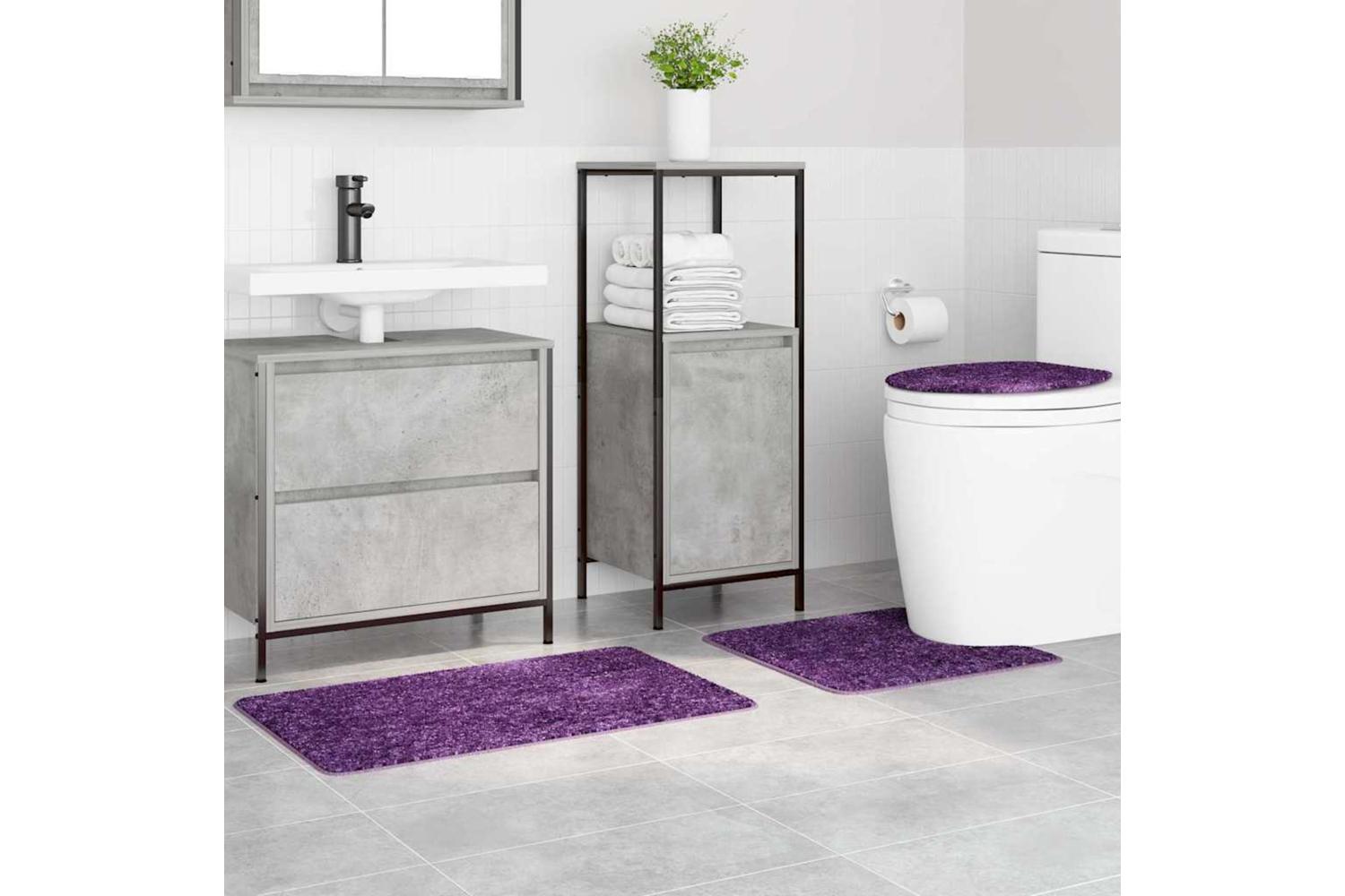 Anti-slip Bath Mat Set 3 Pcs Purple Pp-3