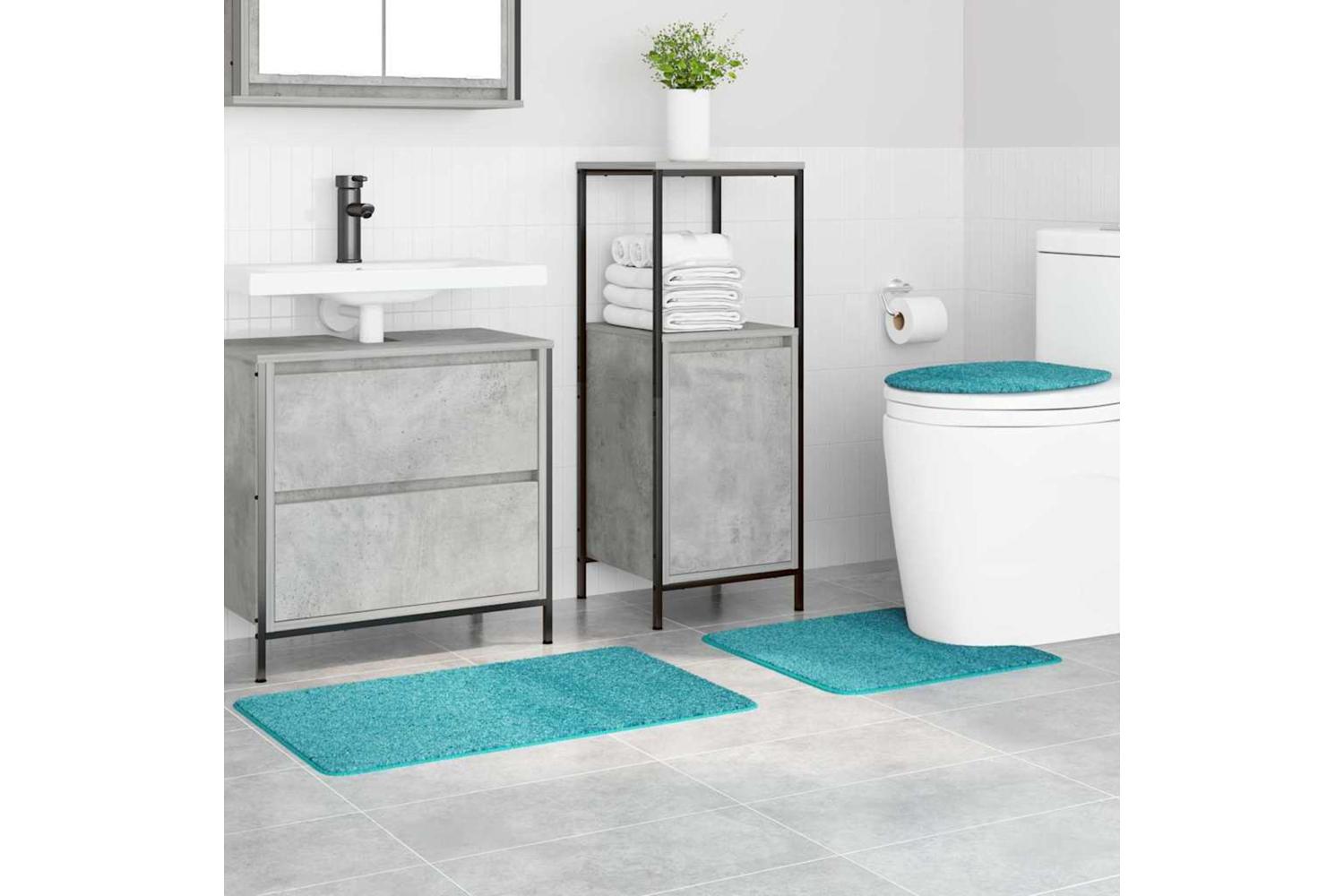 Anti-slip Bath Mat Set 3 Pcs Turquoise Pp-3