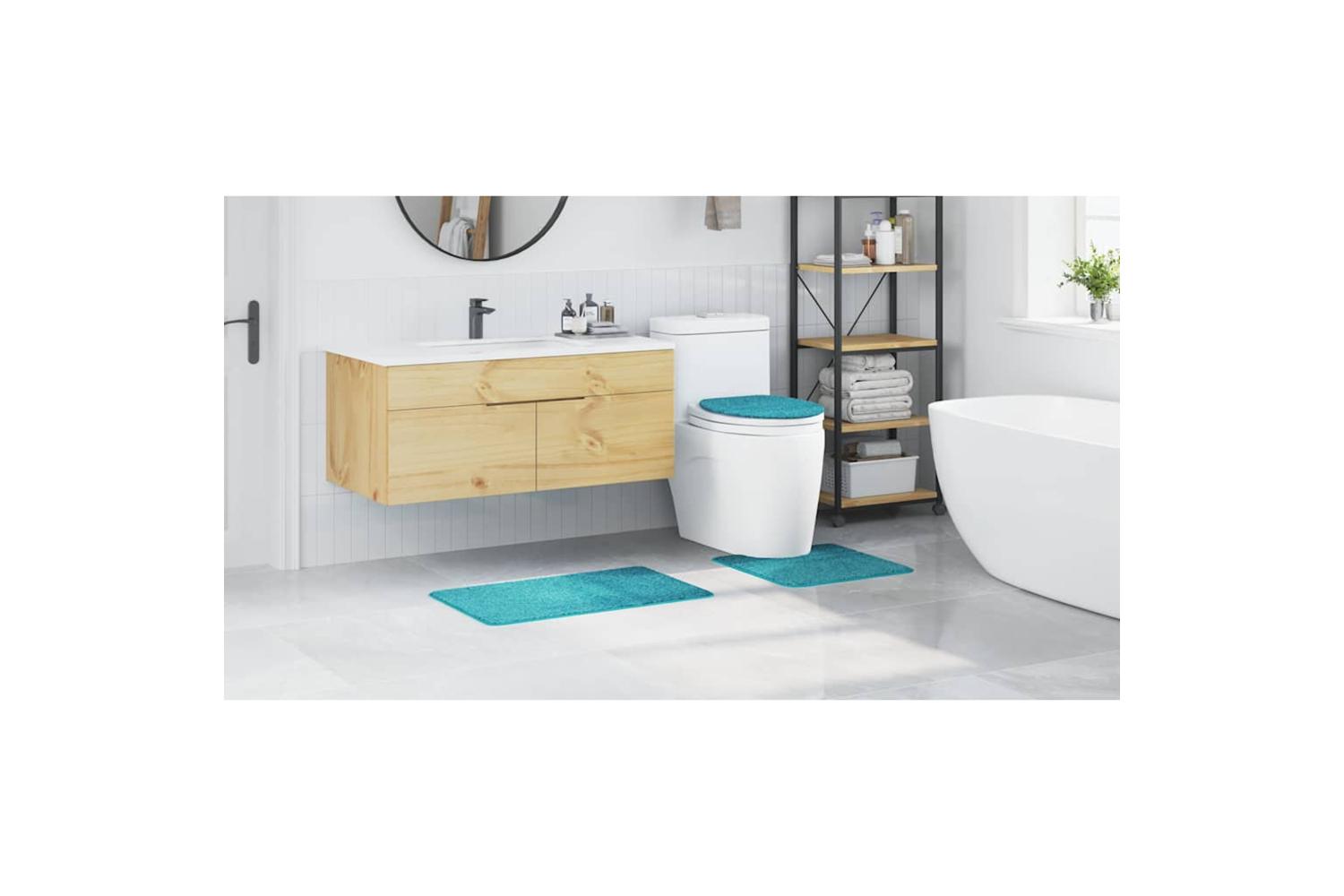 Anti-slip Bath Mat Set 3 Pcs Turquoise Pp-4