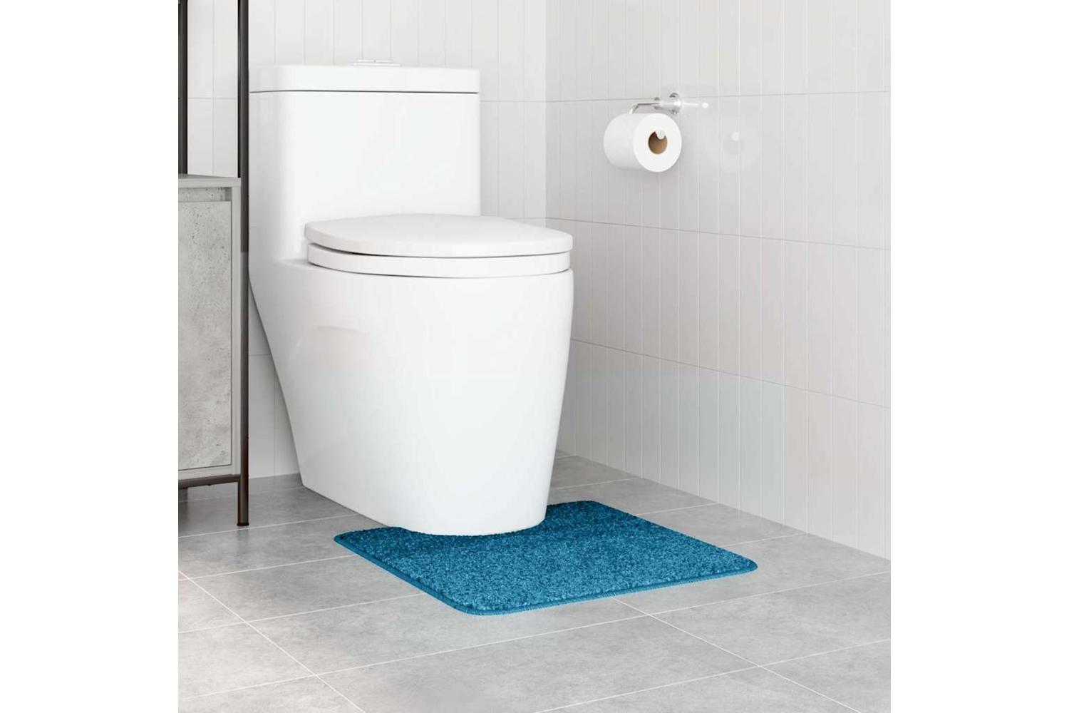 Anti-slip Bath Mat With Toilet Cut Blue 50 X 50 Cm Pp-3