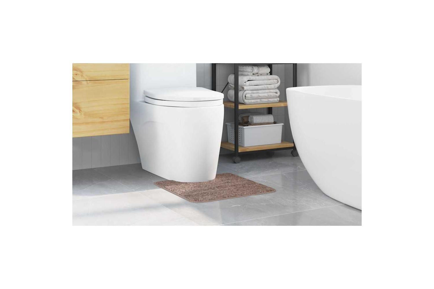 Anti-slip Bath Mat With Toilet Cut Brown 50 X 50 Cm Pp-4
