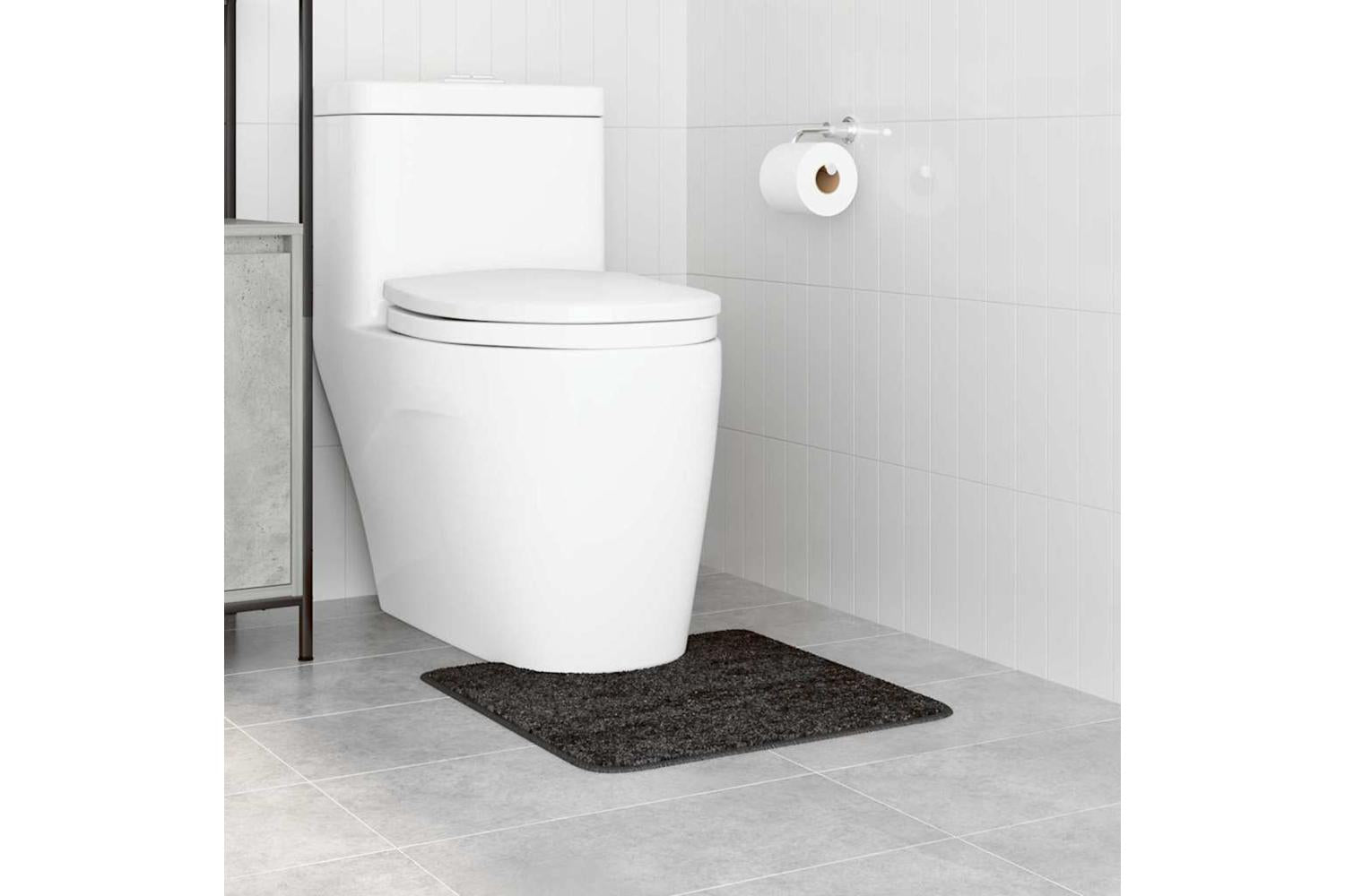 Anti-slip Bath Mat With Toilet Cut Dark Grey 50 X 50 Cm Pp-3
