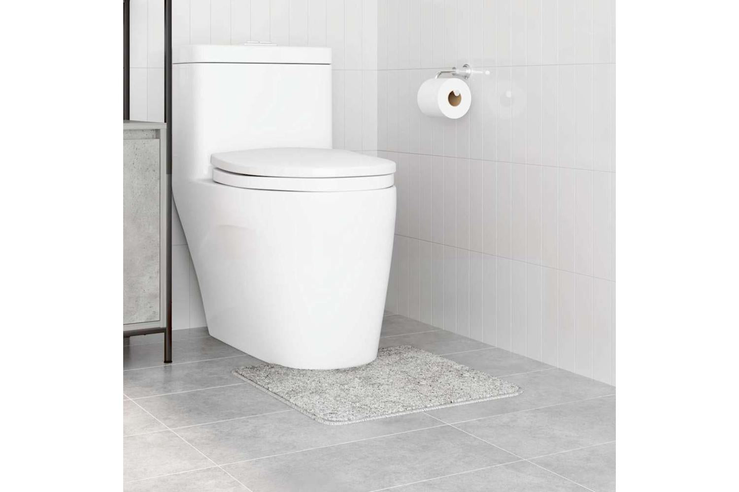 Anti-slip Bath Mat With Toilet Cut Grey 50 X 50 Cm Pp-3