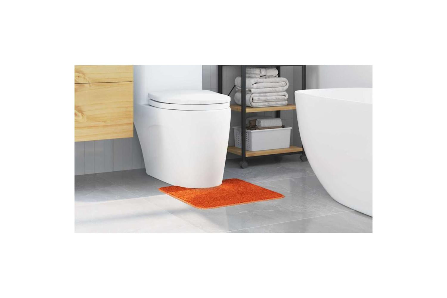 Anti-slip Bath Mat With Toilet Cut Orange 50 X 50 Cm Pp-4