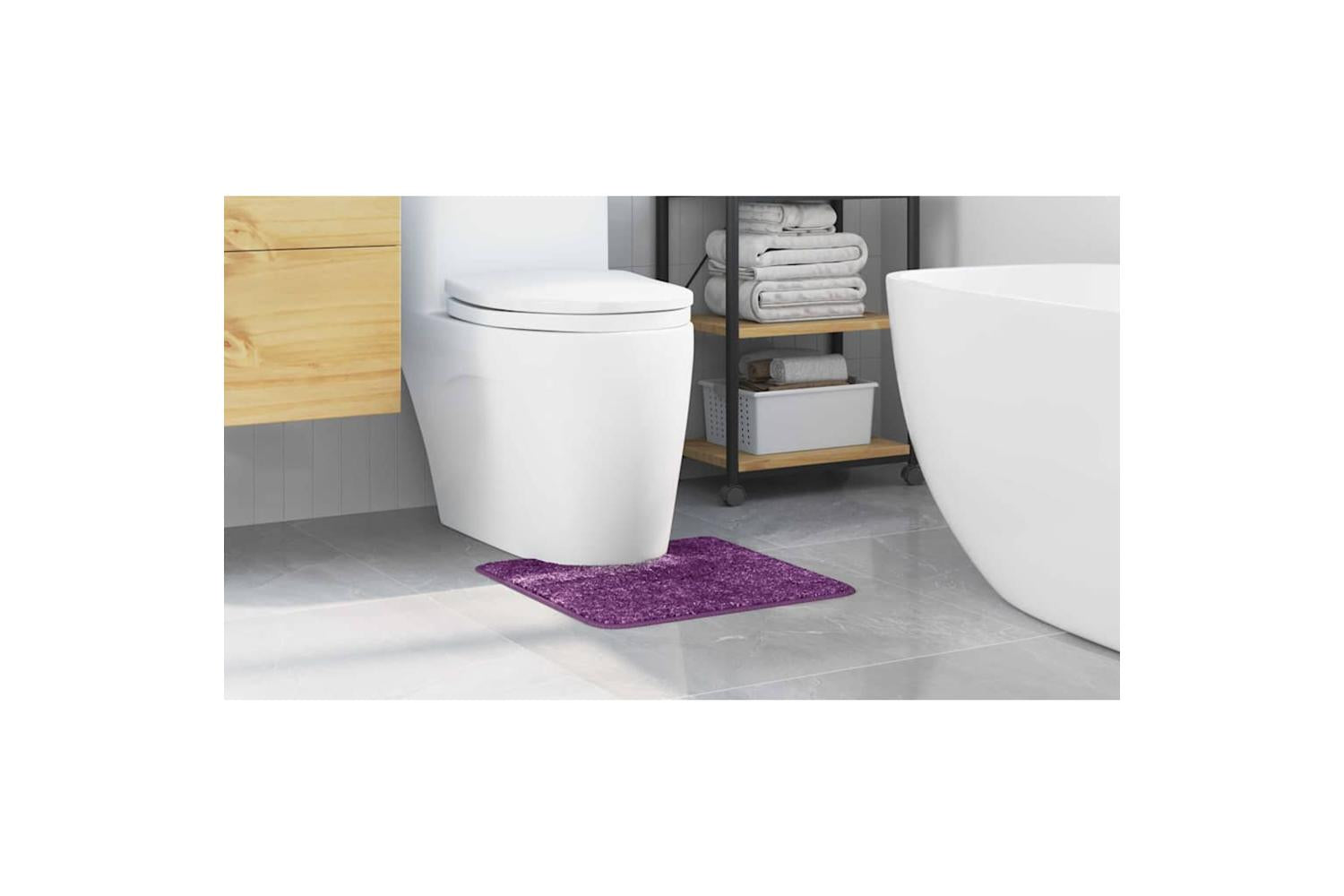 Anti-slip Bath Mat With Toilet Cut Purple 50 X 50 Cm Pp-4
