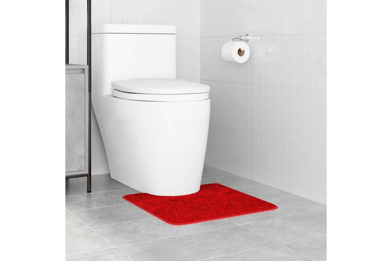 Anti-slip Bath Mat With Toilet Cut Red 50 X 50 Cm Pp-3