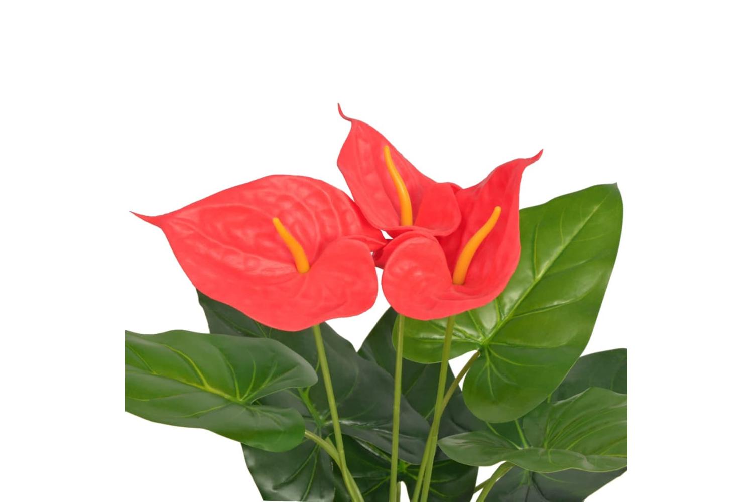 Artificial Anthurium Plant With Pot 45 Cm Red And Yellow-2