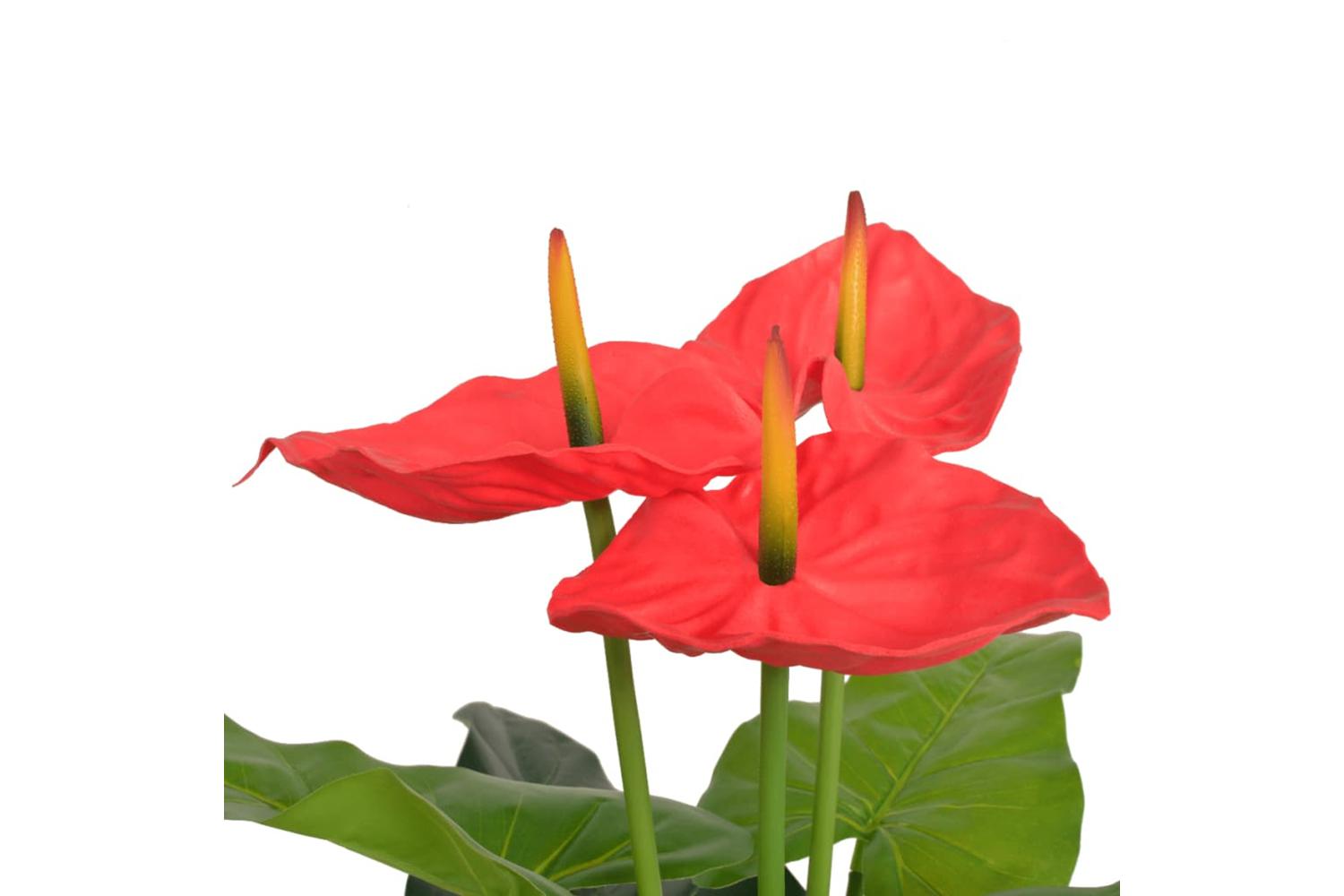 Artificial Anthurium Plant With Pot 90 Cm Red And Yellow-2