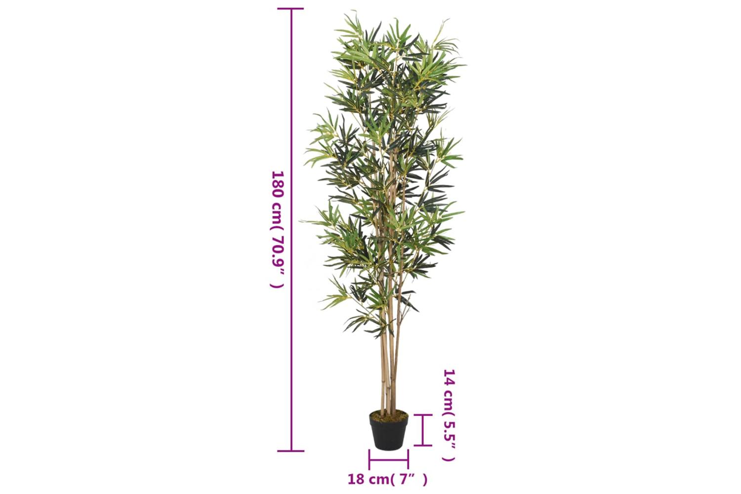 Artificial Bamboo Tree 1104 Leaves 180 Cm Green-4