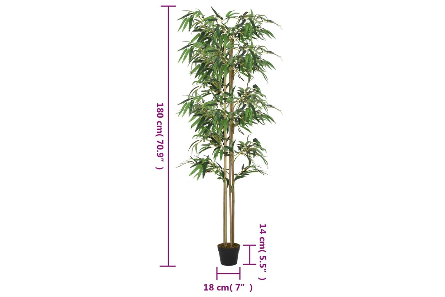 Artificial Bamboo Tree 1216 Leaves 180 Cm Green-4