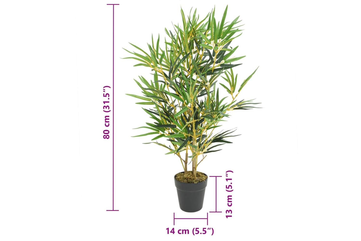 Artificial Bamboo Tree 368 Leaves 80 Cm Green-4