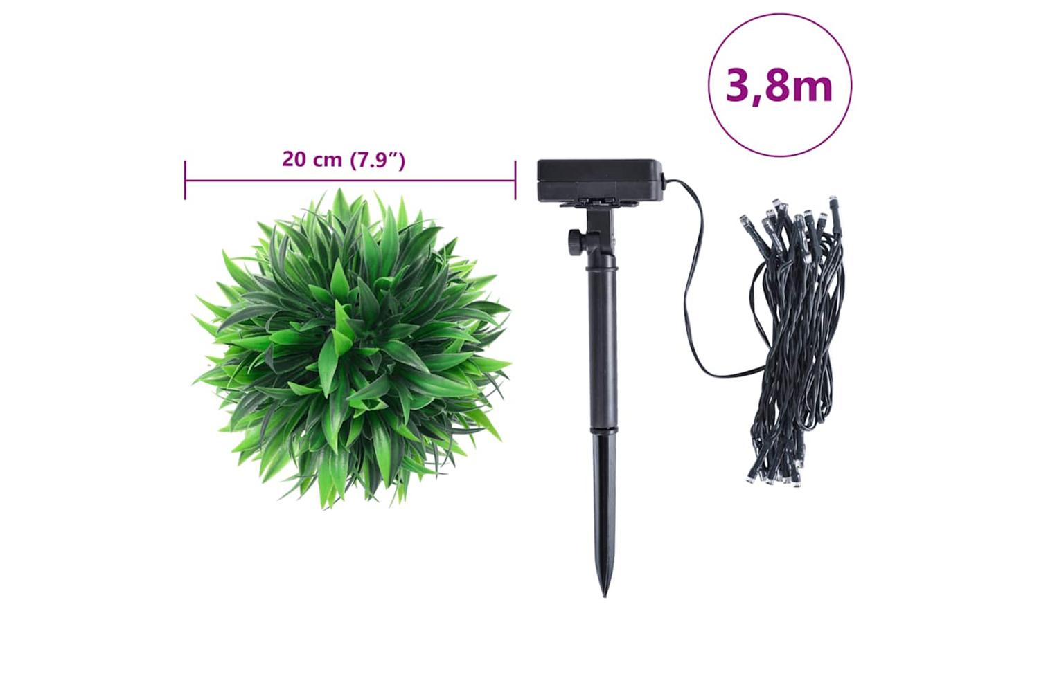 Artificial Boxwood Balls With Led Lights 2 Pcs Green 20 Cm-9