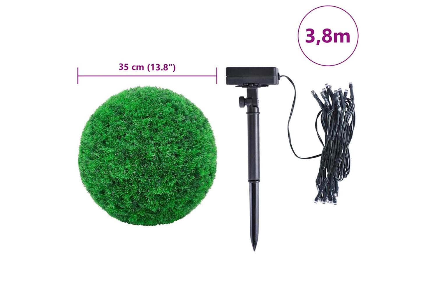 Artificial Boxwood Balls With Led Lights 2 Pcs Green 35 Cm-9
