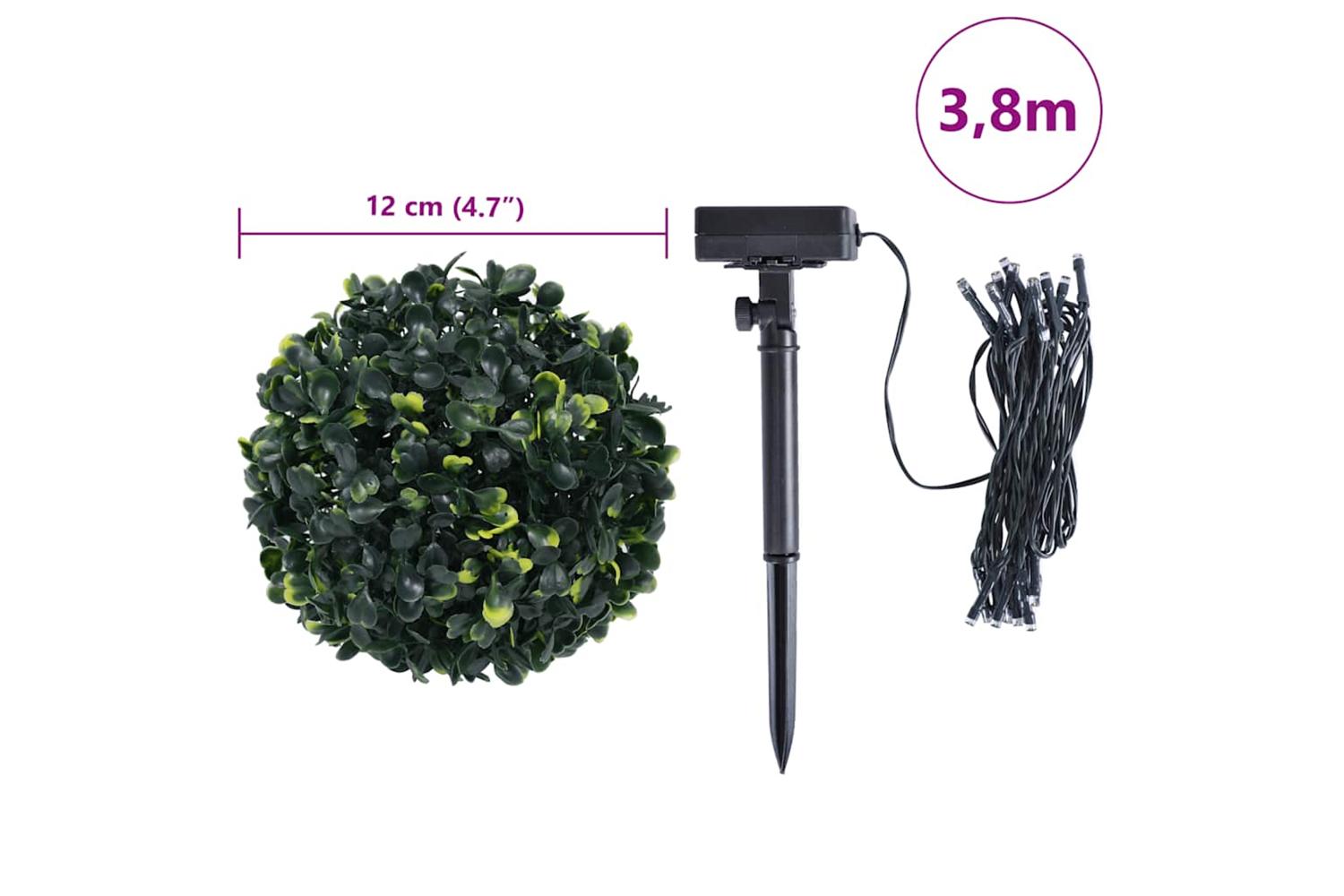 Artificial Boxwood Balls With Led Lights 4 Pcs Green 12 Cm-9
