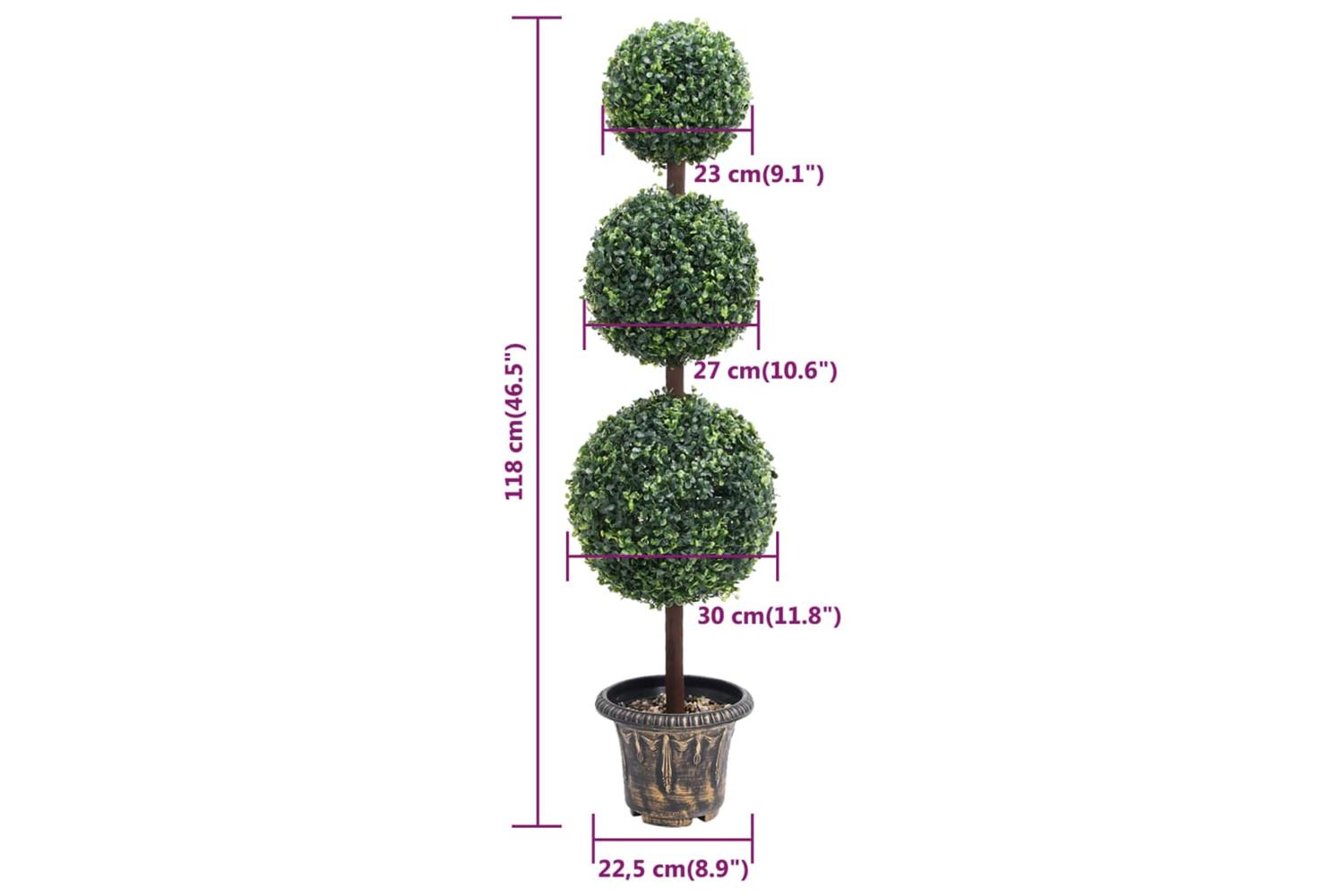 Artificial Boxwood Plant With Pot Ball Shaped Green 118 Cm-5