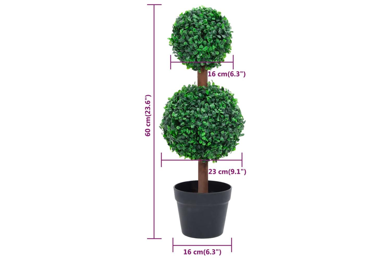 Artificial Boxwood Plant With Pot Ball Shaped Green 60 Cm-5