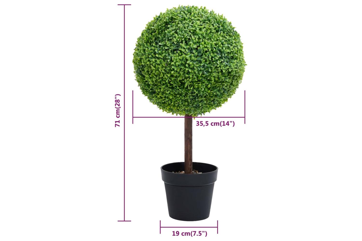 Artificial Boxwood Plant With Pot Ball Shaped Green 71 Cm-5