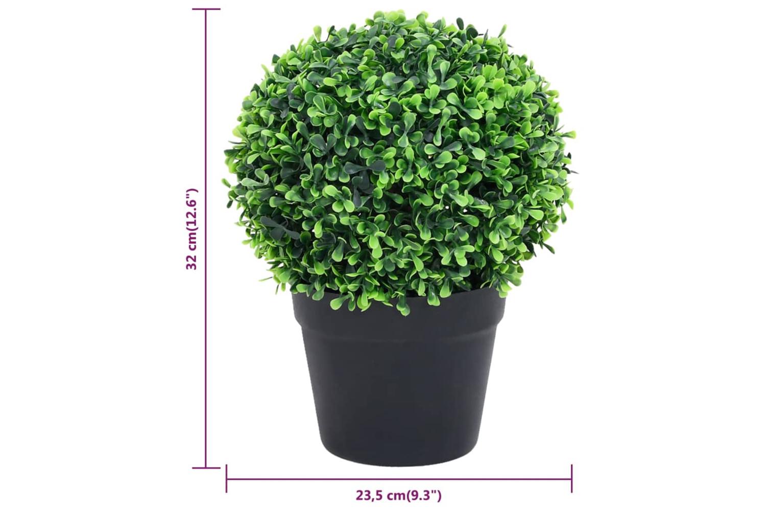 Artificial Boxwood Plants 2 Pcs With Pots Ball Shaped Green 32 Cm-6
