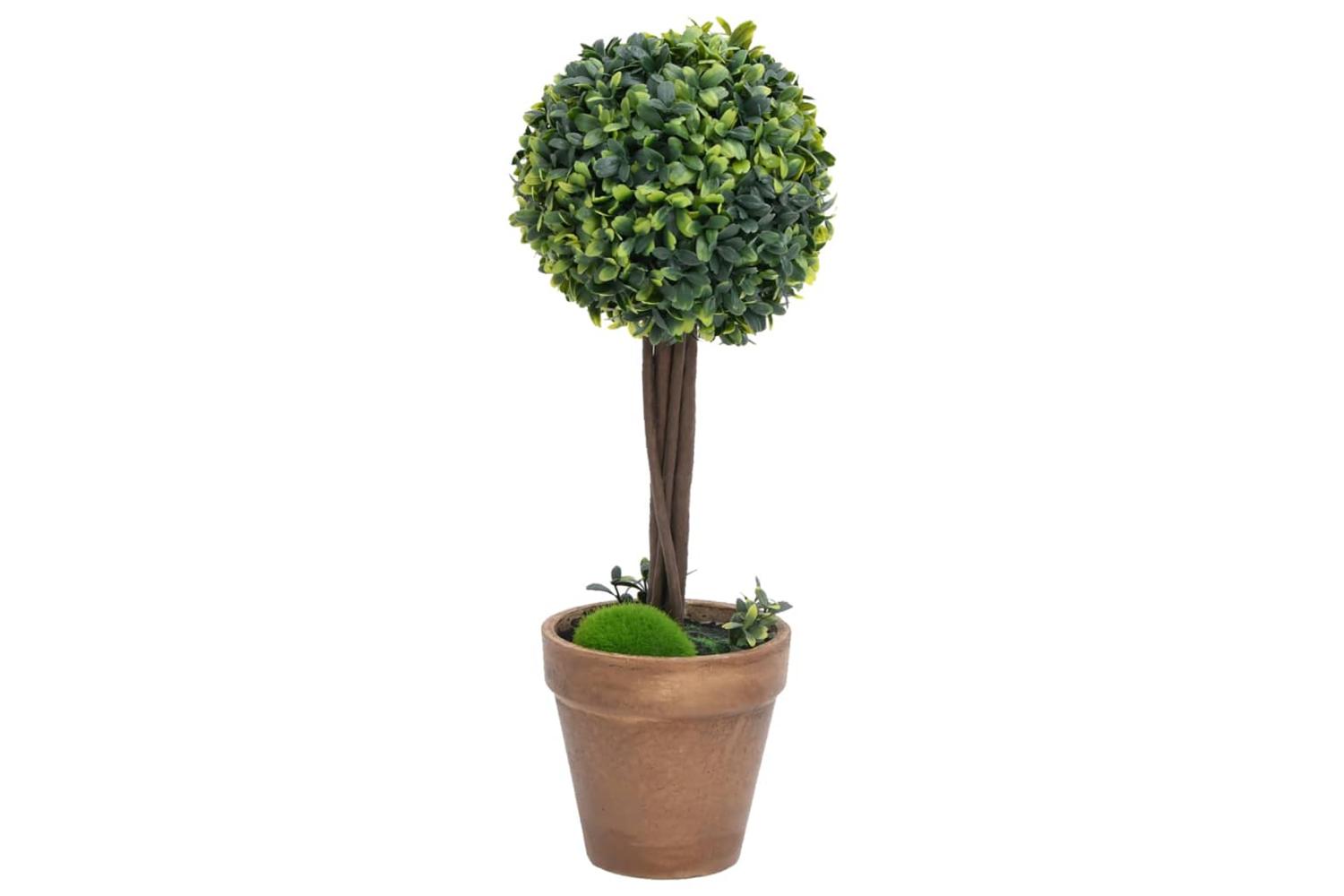 Artificial Boxwood Plants 2 Pcs With Pots Ball Shaped Green 56 Cm-2