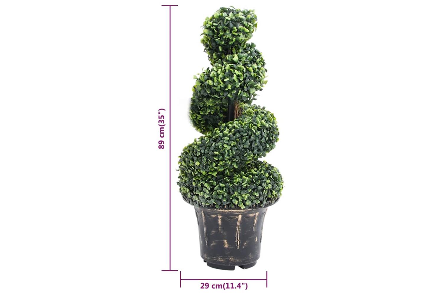 Artificial Boxwood Spiral Plant With Pot Green 89 Cm-5