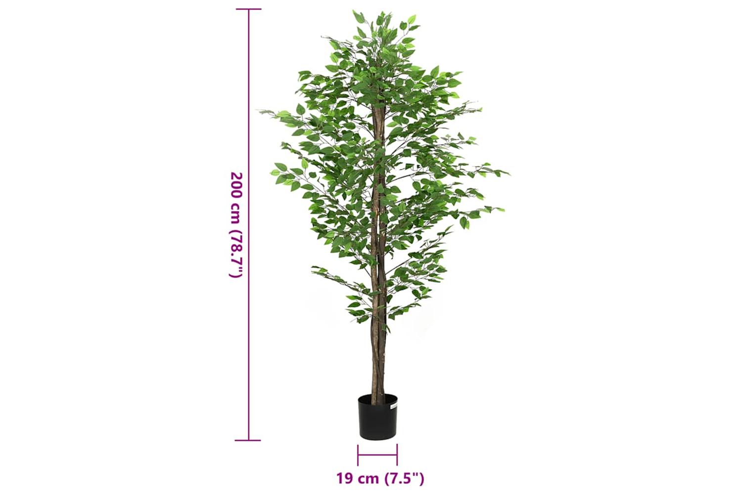 Artificial Ficus Plant 1260 Leaves 200 Cm Green-5