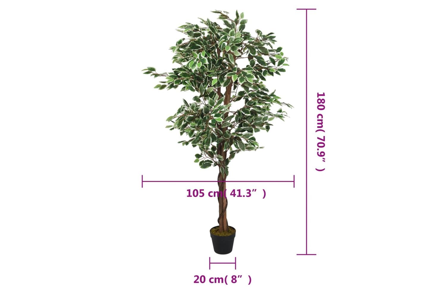 Artificial Ficus Tree 1008 Leaves 180 Cm Green-5