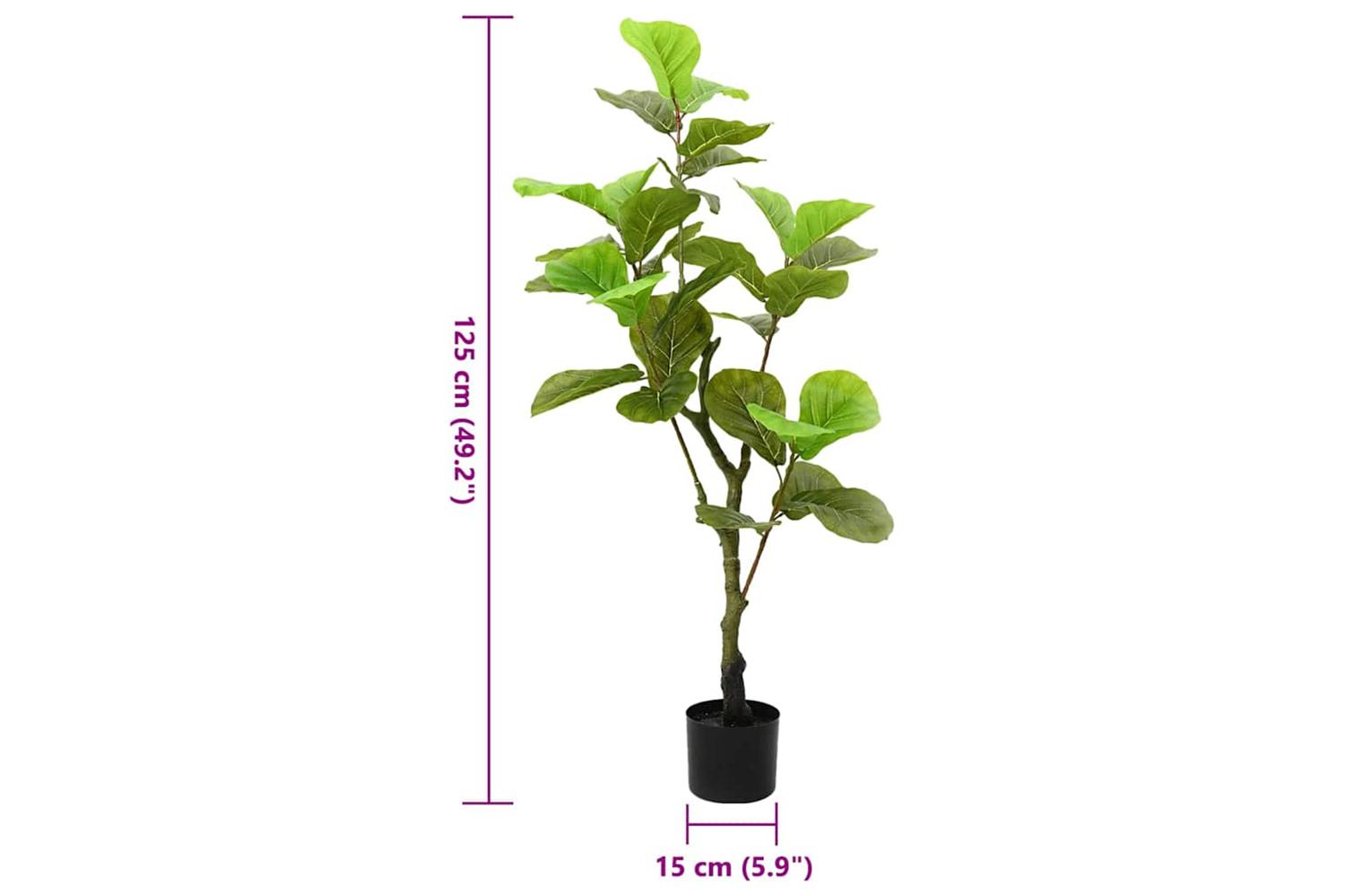 Artificial Ficus Tree 30 Leaves 125 Cm Green-5