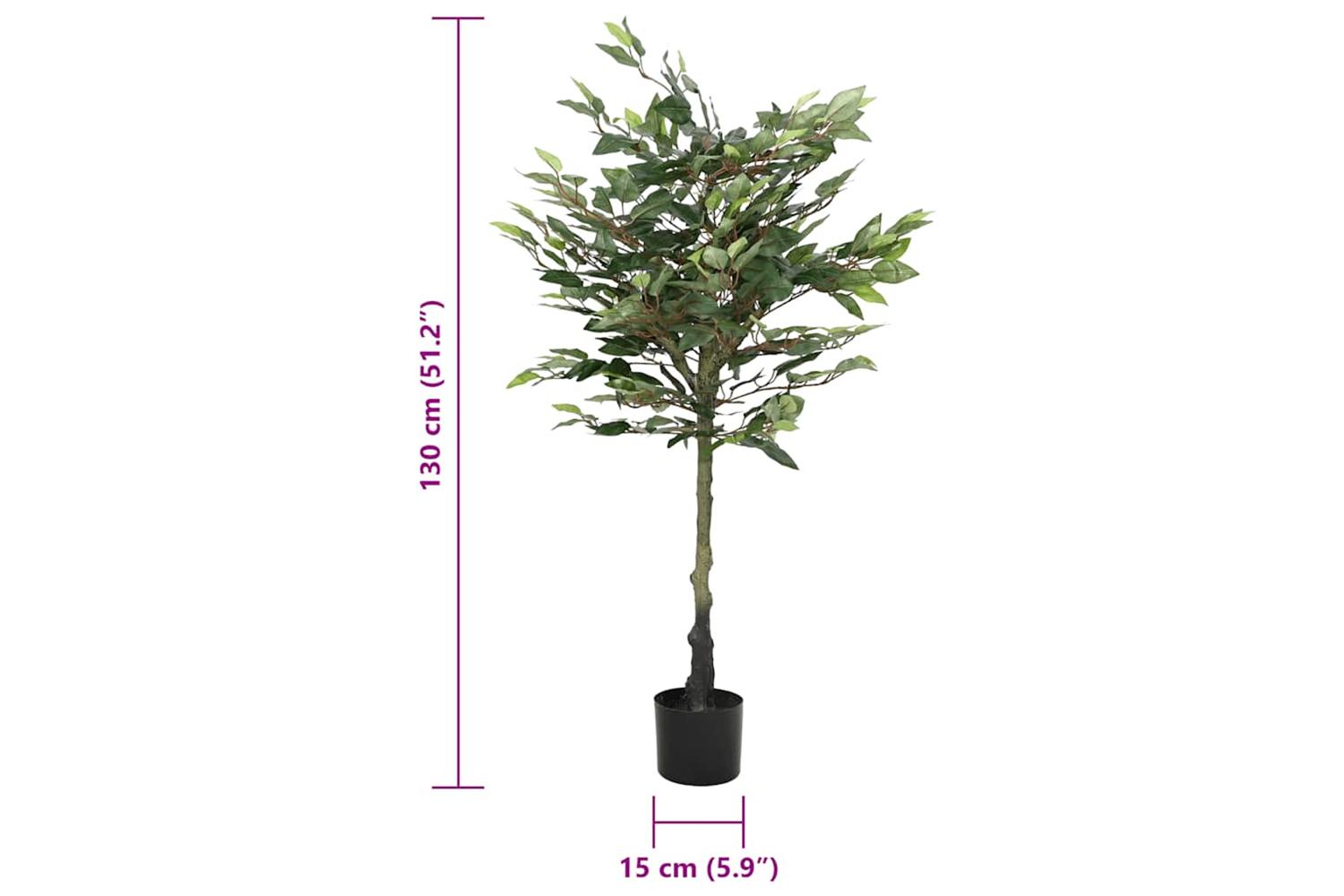 Artificial Ficus Tree 480 Leaves 130 Cm Green-5