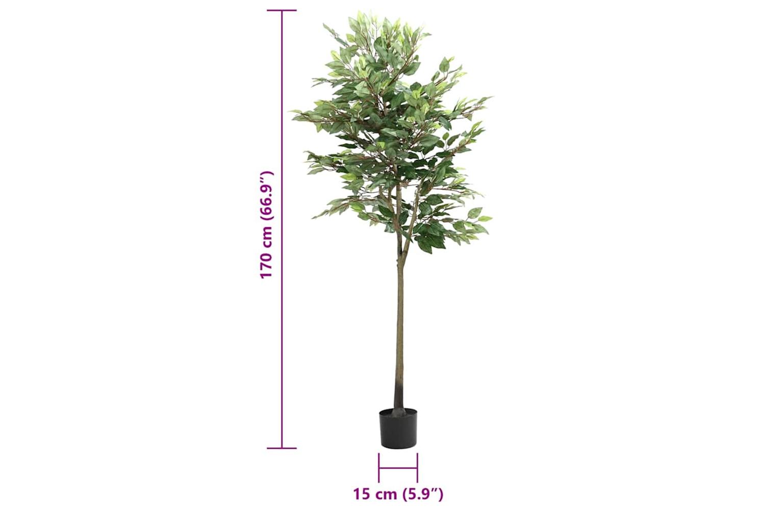 Artificial Ficus Tree 756 Leaves 170 Cm Green-5