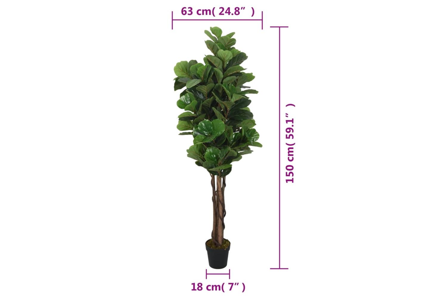 Artificial Fiddle Leaf Fig Tree 180 Leaves 150 Cm Green-5