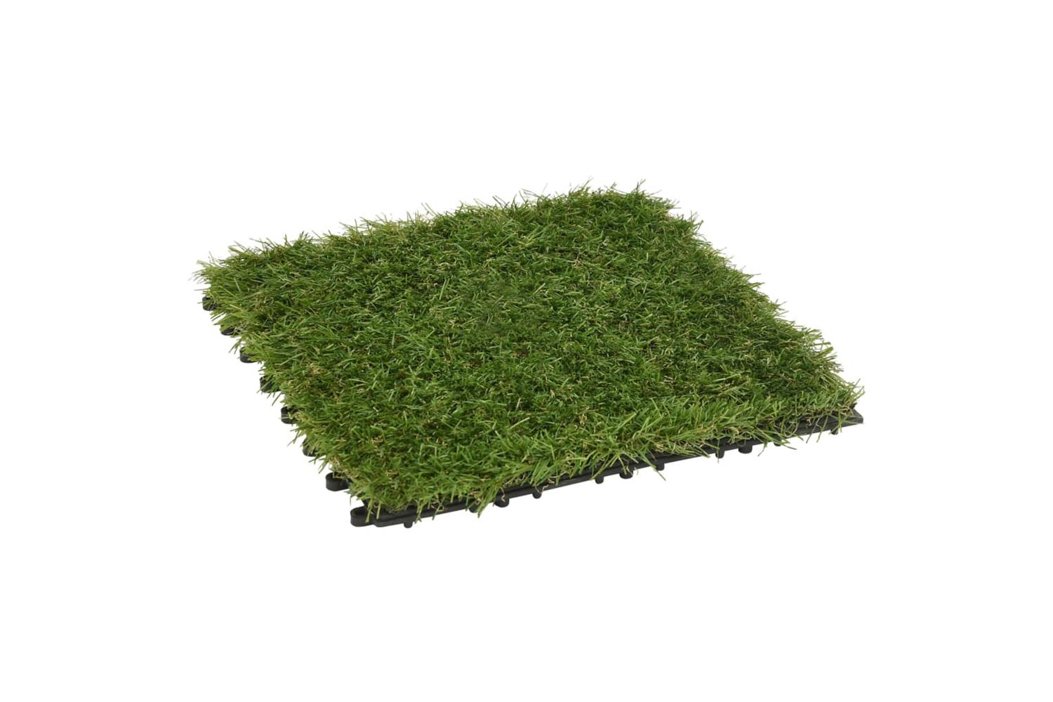 Artificial Grass Tiles 11 Pcs Green 30x30 Cm-2