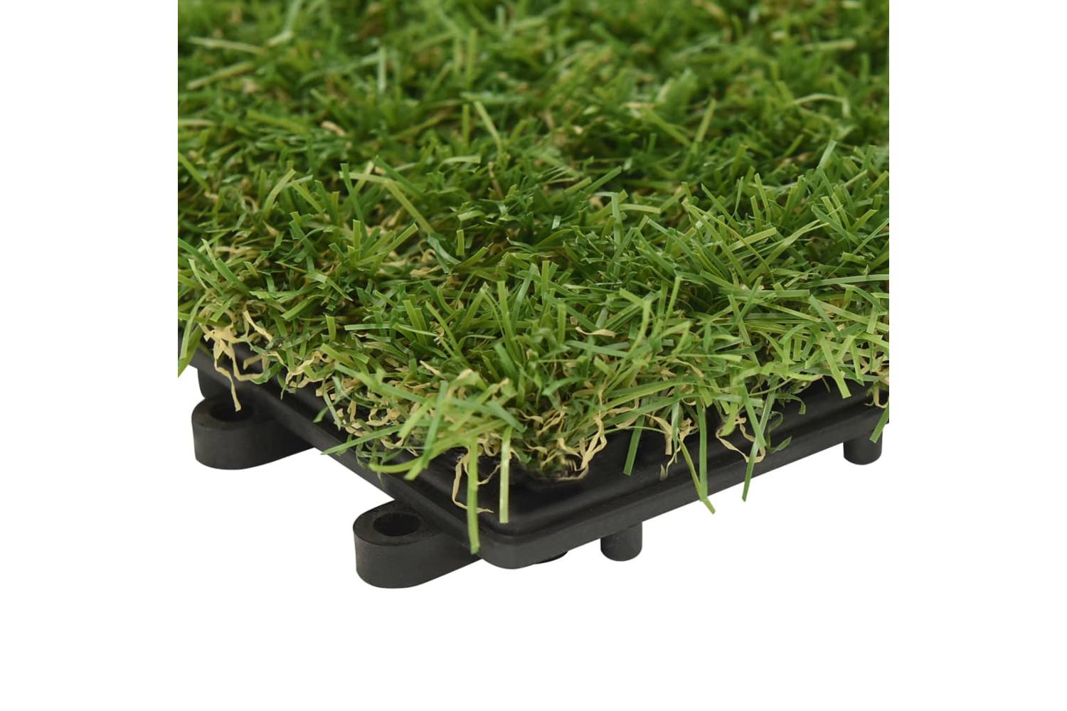 Artificial Grass Tiles 11 Pcs Green 30x30 Cm-7
