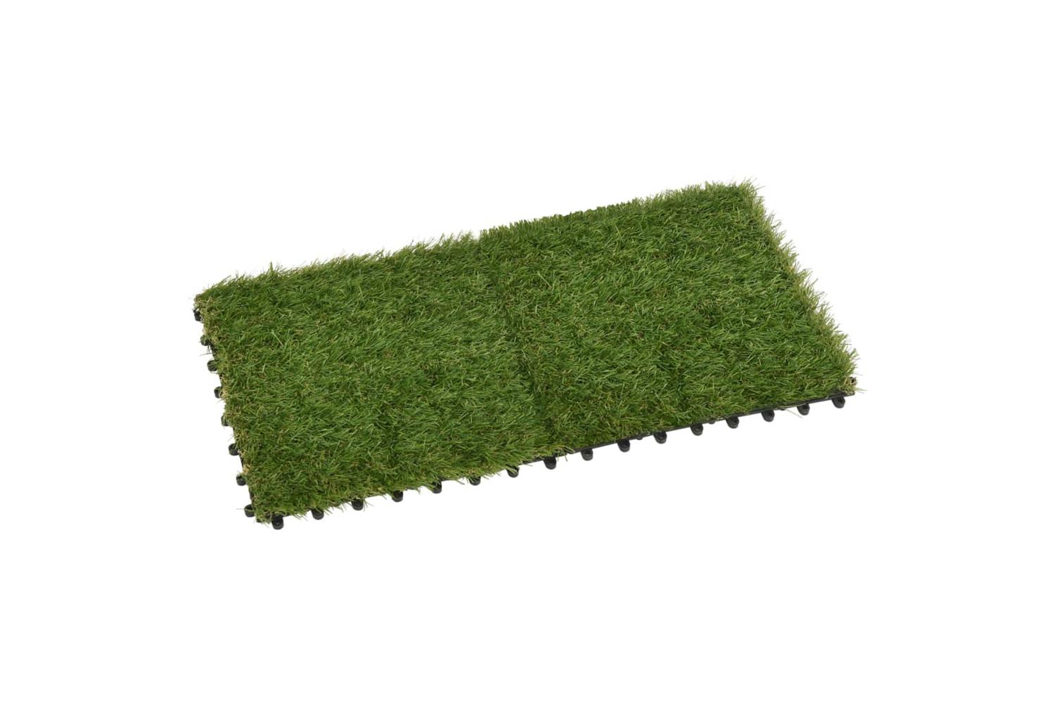 Artificial Grass Tiles 22 Pcs Green 30x30 Cm-3