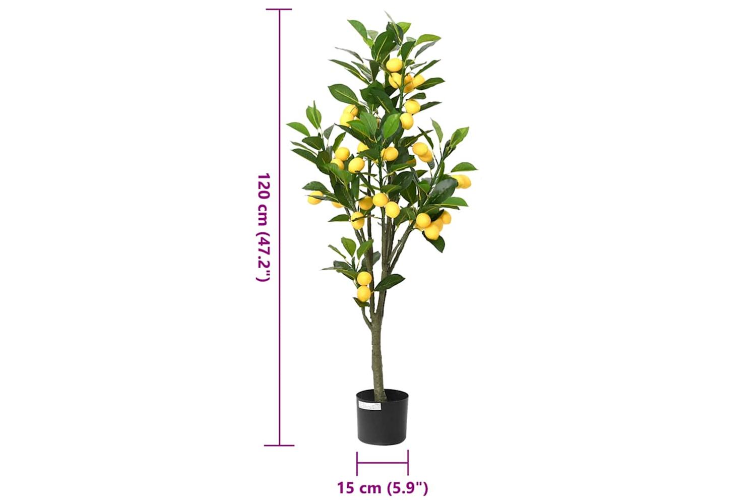 Artificial Lemon Tree 136 Leaves 120 Cm Green-5