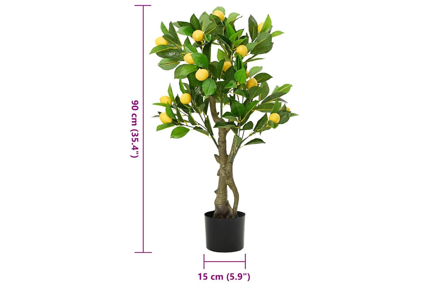 Artificial Lemon Tree 234 Leaves 90 Cm Green-5