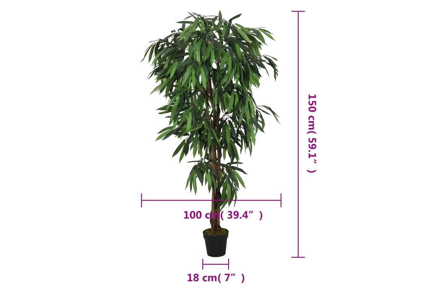 Artificial Mango Tree 600 Leaves 150 Cm Green-5