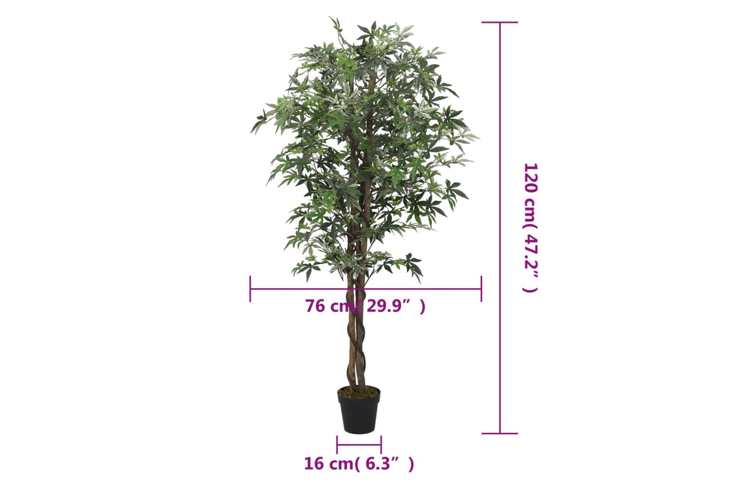 Artificial Maple Tree 336 Leaves 120 Cm Green-5