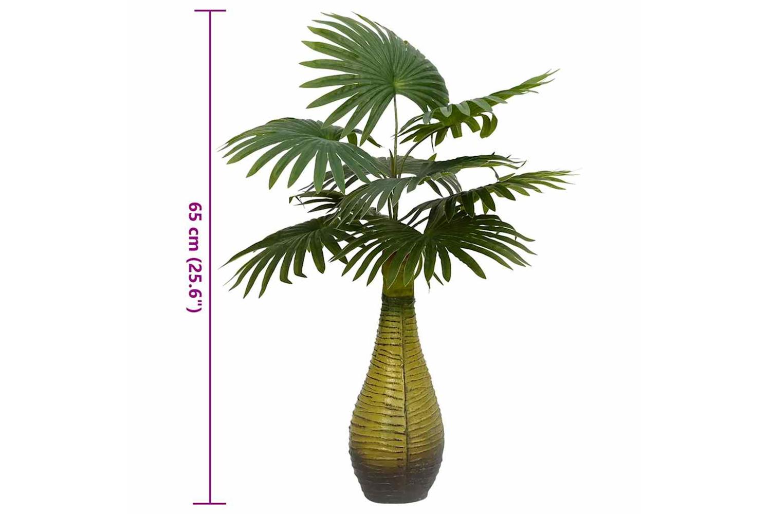 Artificial Palm Plant 9 Leaves 65 Cm Green-5