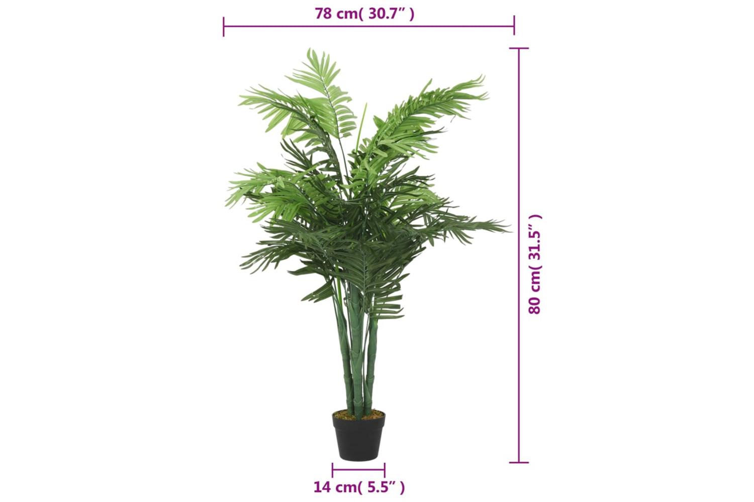 Artificial Palm Tree 18 Leaves 80 Cm Green-5