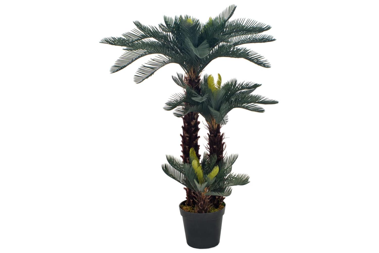 Artificial Plant Cycas Palm With Pot Green 125 Cm
