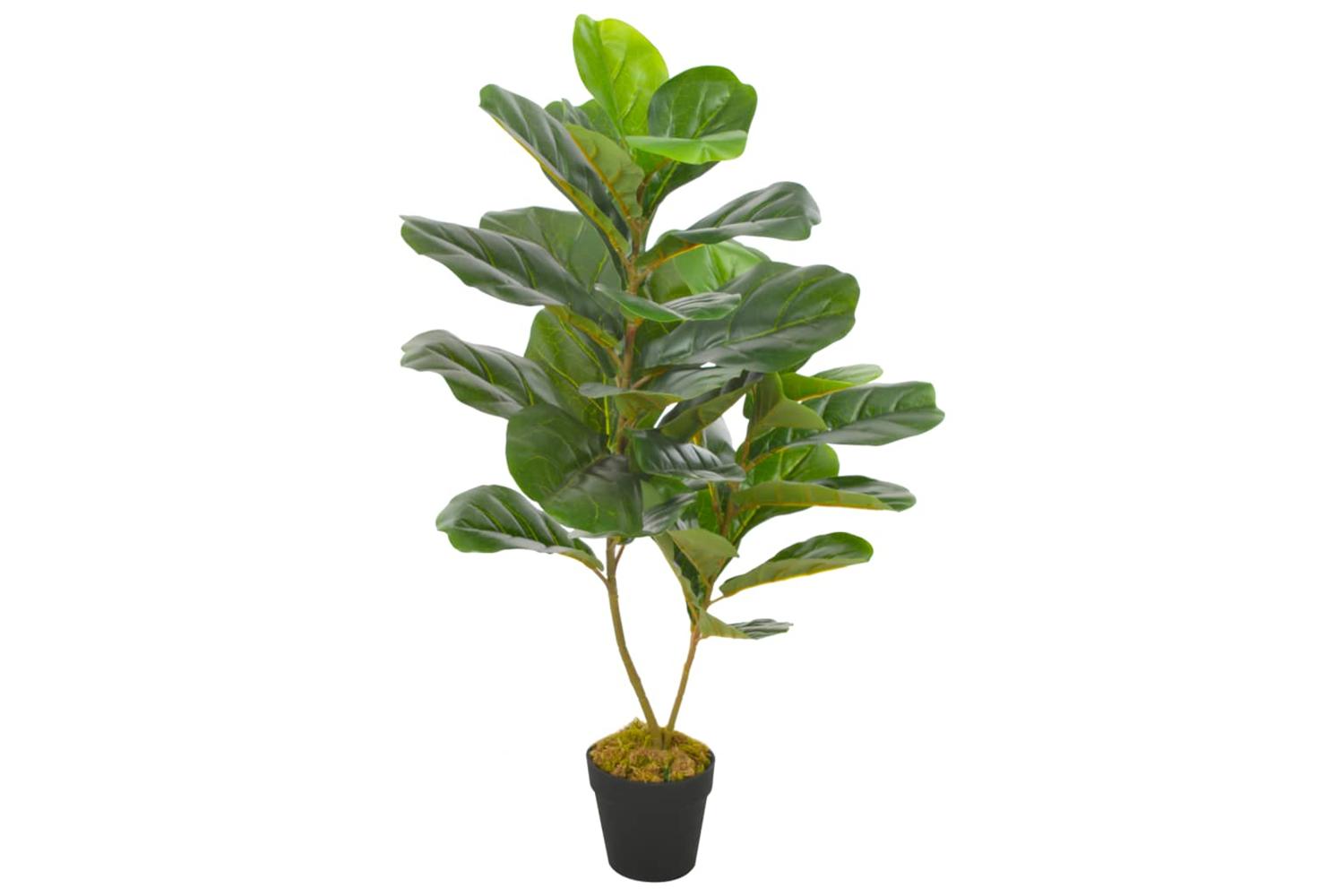 Artificial Plant Fiddle Leaves With Pot Green 90 Cm