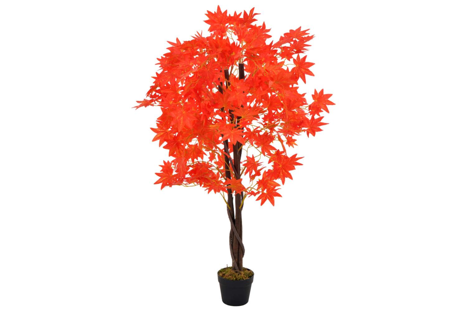 Artificial Plant Maple Tree With Pot Red 120 Cm