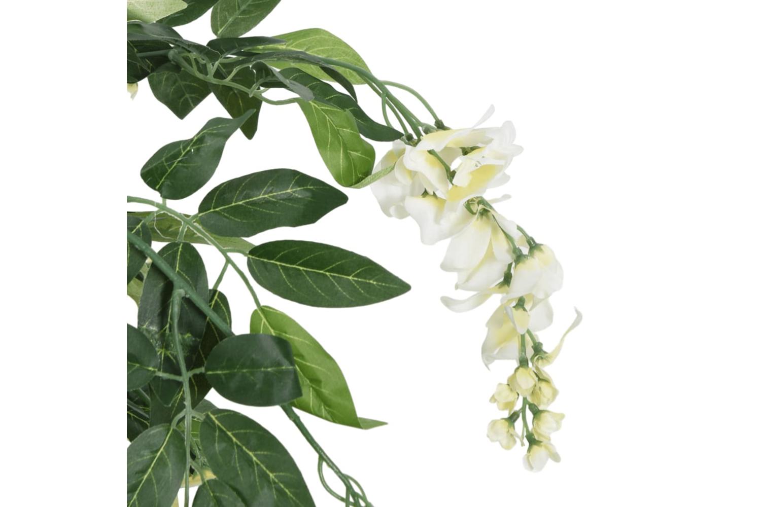 Artificial Wisteria Tree 1260 Leaves 180 Cm Green And White-3