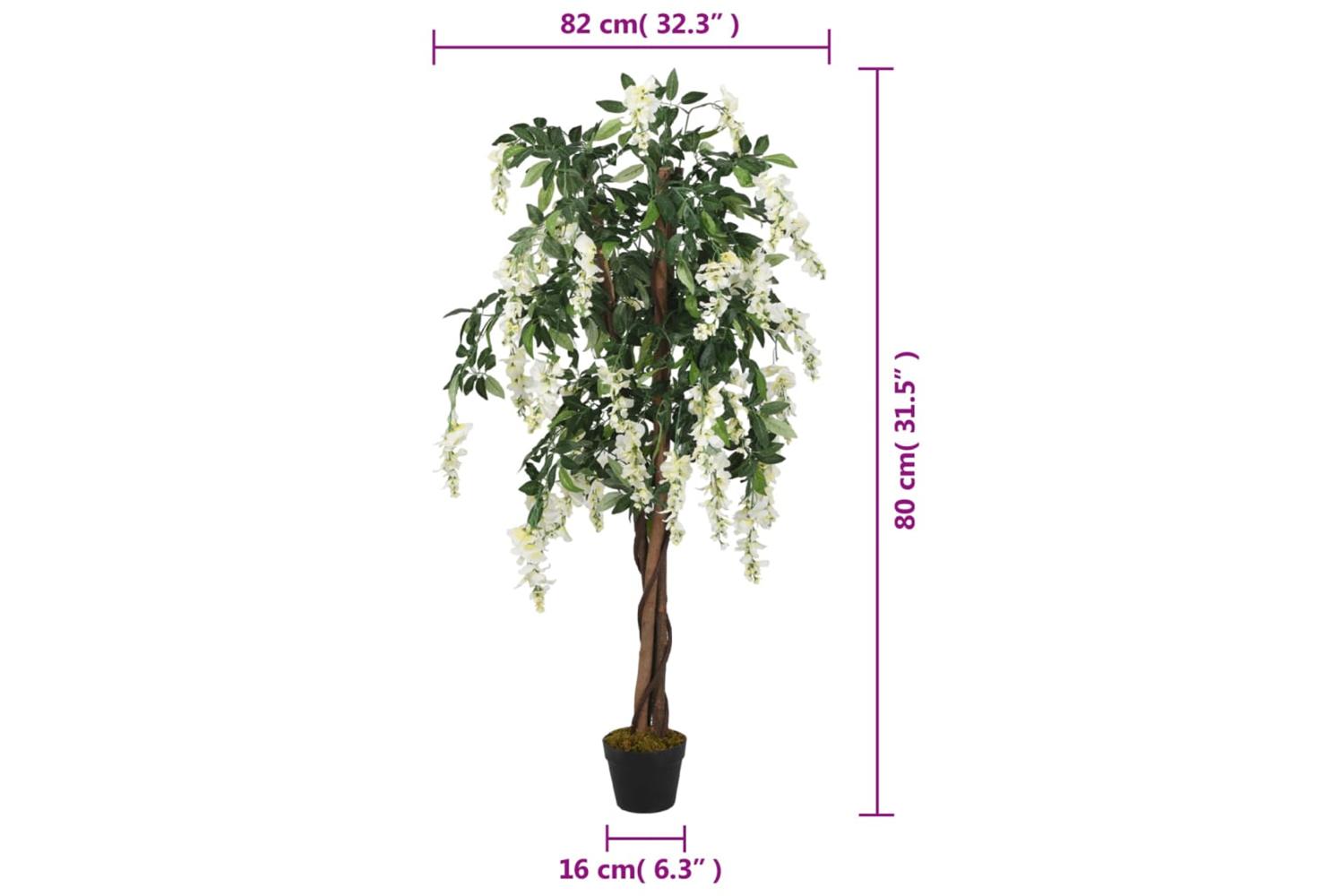 Artificial Wisteria Tree 560 Leaves 80 Cm Green And White-5